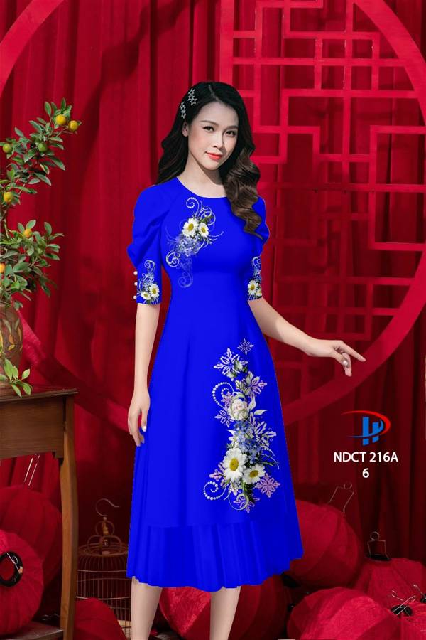Vải Áo Dài Cách Tân Hoa In 3D AD NDCT216A 5